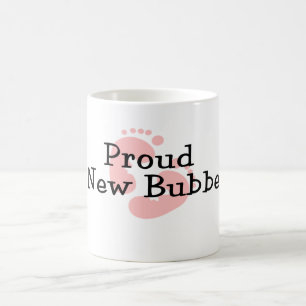 Taza De Café Orgullosa Nueva Huella de Bebé Niña Bubbe