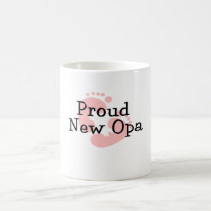 Taza De Café Orgullosa Nueva Huella de Bebé Niña Opa