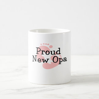 Taza De Café Orgullosa Nueva Huella de Bebé Niña Opa