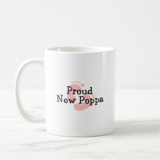 Taza De Café Orgullosa Nueva Niña de Papá Huellas