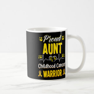 Taza De Café Orgullosa tía acerca del Cáncer Infantil Guerrero