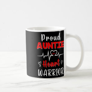 Taza De Café Orgullosa Tía De Un Guerrero Del Corazón Para La I