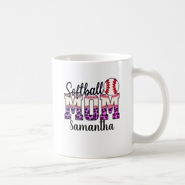 Taza De Café Orgullosa vida de mamá de Softball (Derecha)
