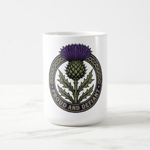 Taza De Café Orgullosa y Desafiante Cardo Escocés Vintage