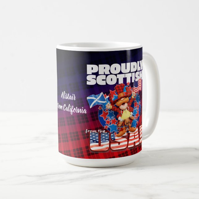 Taza De Café Orgullosamente ESCOCÉS desde los EE. UU. (Anverso derecho)