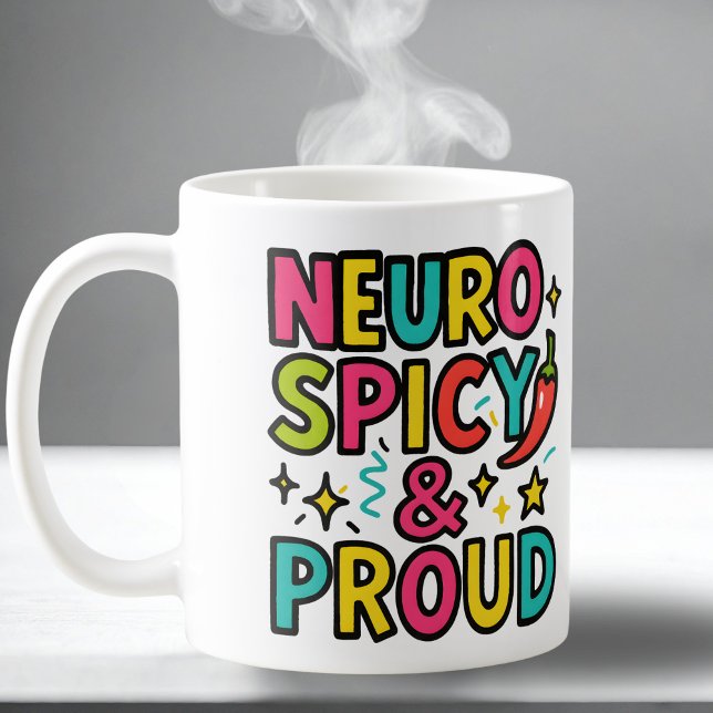 Taza De Café Orgullosamente Neurodiverso – Orgullo Neurodiverge (Subido por el creador)