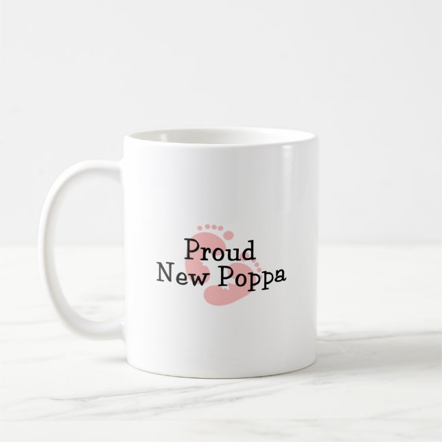 Taza De Café Orgullosas nuevas huellas de niñas poppa (Izquierda)