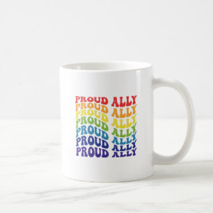 Taza De Café Orgulloso Ally   LGBTQ   Orgullo gay   Arcoiris