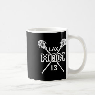Taza De Café Orgulloso Amor Lacrosse Mom #13 Lax Player Número