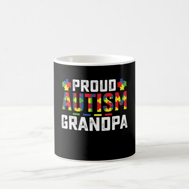 Taza De Café Orgulloso autismo Abuelo Conciencia Familia Autist (Centro)