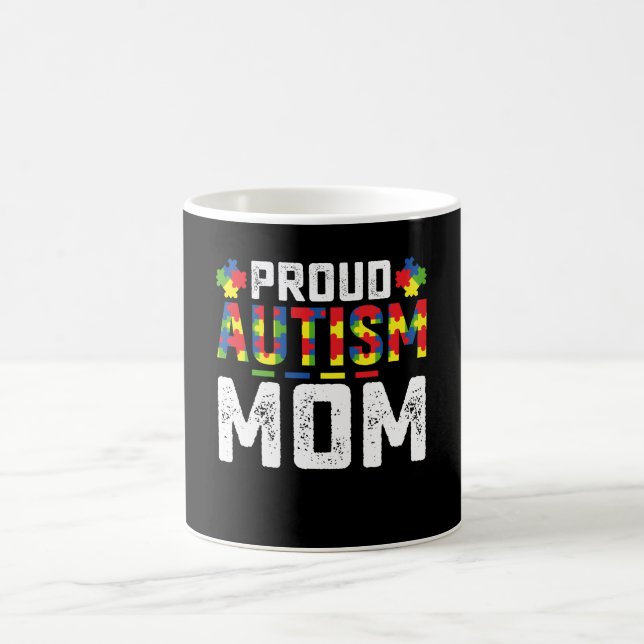 Taza De Café Orgulloso autismo mamá Conciencia Familia autista (Centro)