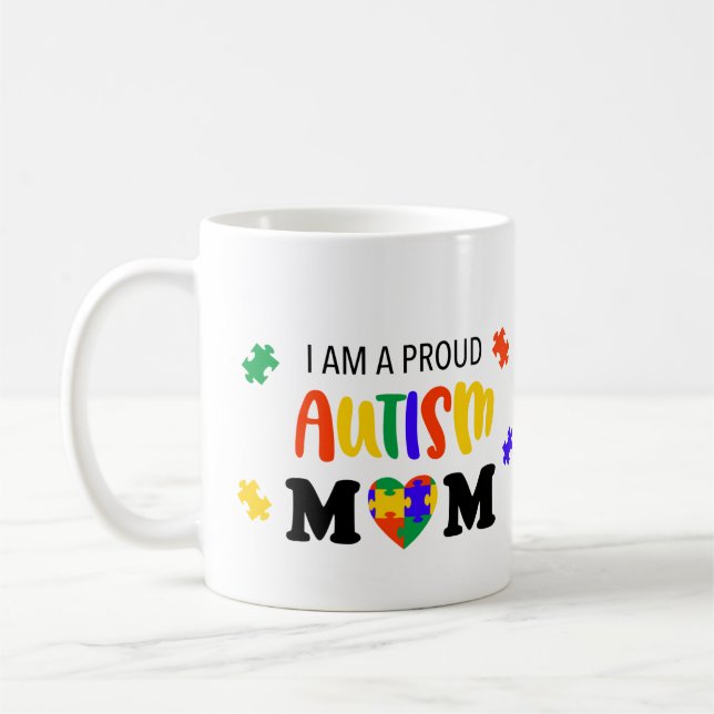 Taza De Café Orgulloso autismo Mamá Mug (Izquierda)