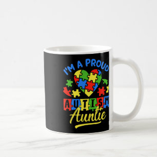 Taza De Café Orgulloso autismo, tía conciencia de la niebla aut