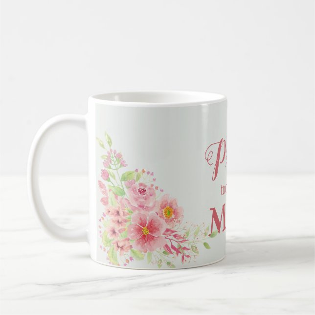 Taza De Café Orgulloso De Llamarte Floral A Mamá (Izquierda)