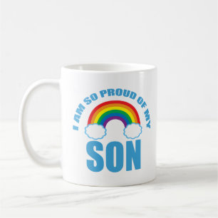 Taza De Café Orgulloso de mi hijo, padre del orgullo gay arcoir