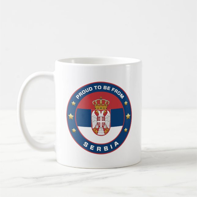 Taza De Café Orgulloso De Ser De Serbia (Izquierda)