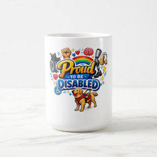 Taza De Café Orgulloso de ser discapacitado: diseño gráfico de