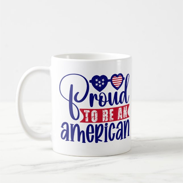 Taza De Café Orgulloso de ser estadounidense (Izquierda)