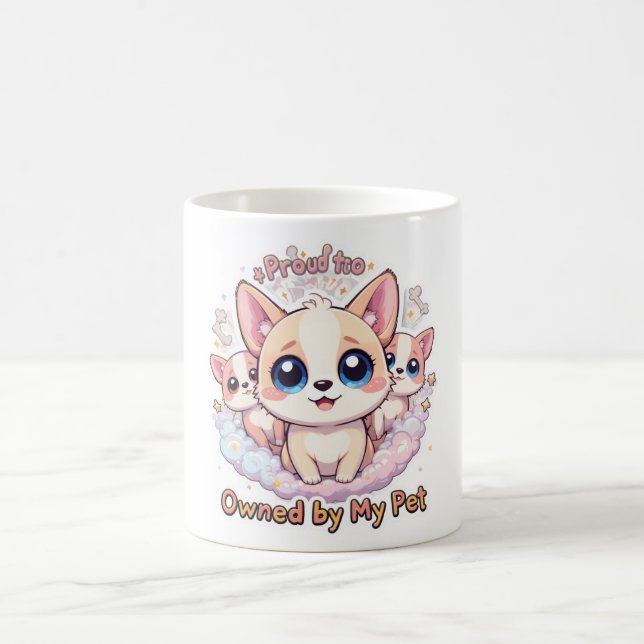 Taza De Café Orgulloso de ser propiedad de mi Mascota Cute Dog  (Centro)
