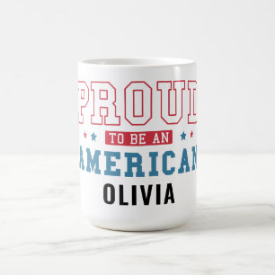 Taza De Café Orgulloso de ser un americano –Día de Ciudadanía P