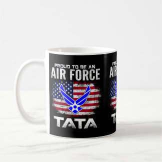 Taza De Café Orgulloso de ser una fuerza aérea con una bandera 