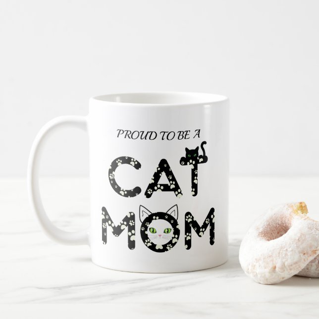 Taza De Café Orgulloso de ser una mamá gata (Con donut)