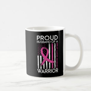 Taza De Café Orgulloso Esposo De Un Guerrero Que Apoya El Cánce