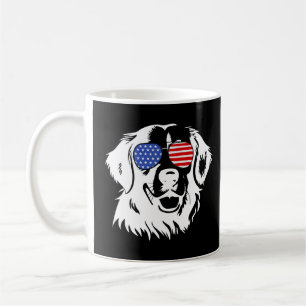 Taza De Café Orgulloso Golden Retriever gafas de sol de bandera