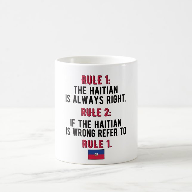 Taza De Café Orgulloso haitiano reaccionó contra la bandera hai (Centro)