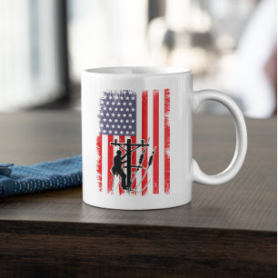 Taza De Café Orgulloso Liniero Estadounidense Trabajador De Ser
