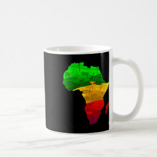 Taza De Café Orgulloso Mapa de África Verde Amarillo Rojo Orgul