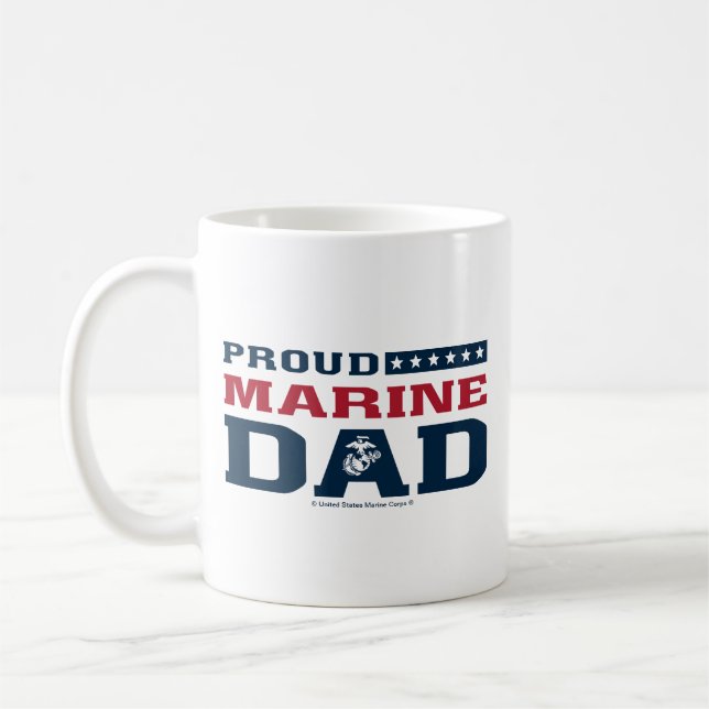 Taza De Café Orgulloso Marine Dad - Color (Izquierda)