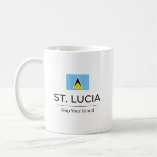 Taza De Café Orgulloso Minimalista de Santa Lucía   Orgullo Dia