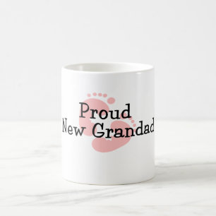 Taza De Café Orgulloso Nuevo Abuelo Huellas de Bebé Niña