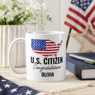 Taza De Café Orgulloso nuevo ciudadano estadounidense – Mapa am