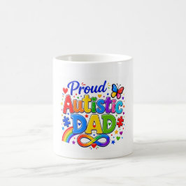 Taza De Café Orgulloso Papá Autista Colorido