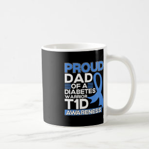 Taza De Café Orgulloso Papá De Un Guerrero De La Diabetes Tipo