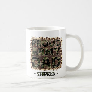 Taza De Café Orgulloso papá del ejército - Audaz Camuflaje