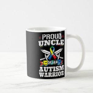 Taza De Café Orgulloso Tío De Un Guerrero Del Autismo, Autistas