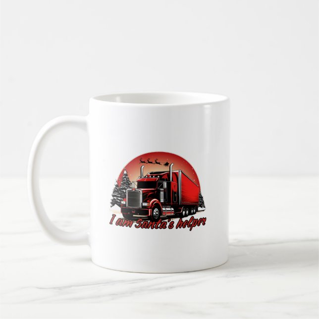 Taza De Café Orgullosos Navidades de Helper Trucker de Santa (Izquierda)