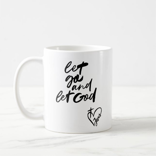 Taza De Café "Orientación divina: Dejen que Dios Café" (Izquierda)