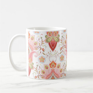 Taza De Café Oriental Flair: Damask Peacock Paisley