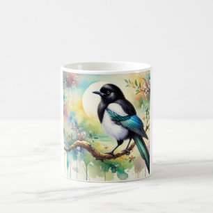 Taza De Café Oriental Magpie 310724AREF130 - Watercolor