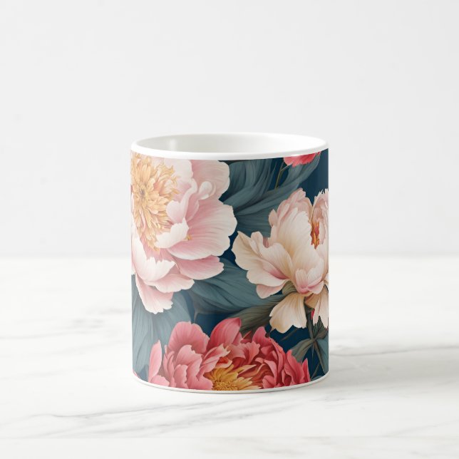 Taza De Café Oriental y White Peonies (Centro)