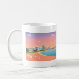Taza De Café Orlando Florida Coastline Cityscape Pastel Travel