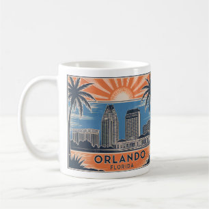 Taza De Café Orlando Florida Skyline MidCentury Vintage Style