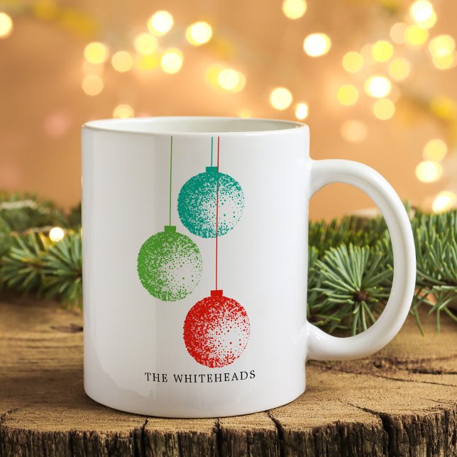 Taza De Café Ornament Retro (Retro Ornament Holiday Christmas mug with the ability to customize for a modern feel.)