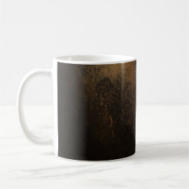 Taza De Café 🖤 Ornamental Dark Gold Pattern - Luxurious & Intr