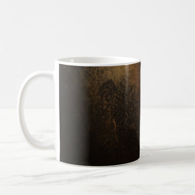 Taza De Café 🖤 Ornamental Dark Gold Pattern - Luxurious & Intr (Izquierda)