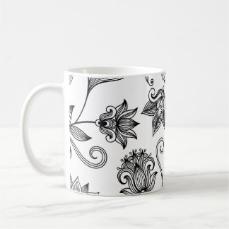 Taza De Café Ornamental Floral: fondo decorativo sin foco